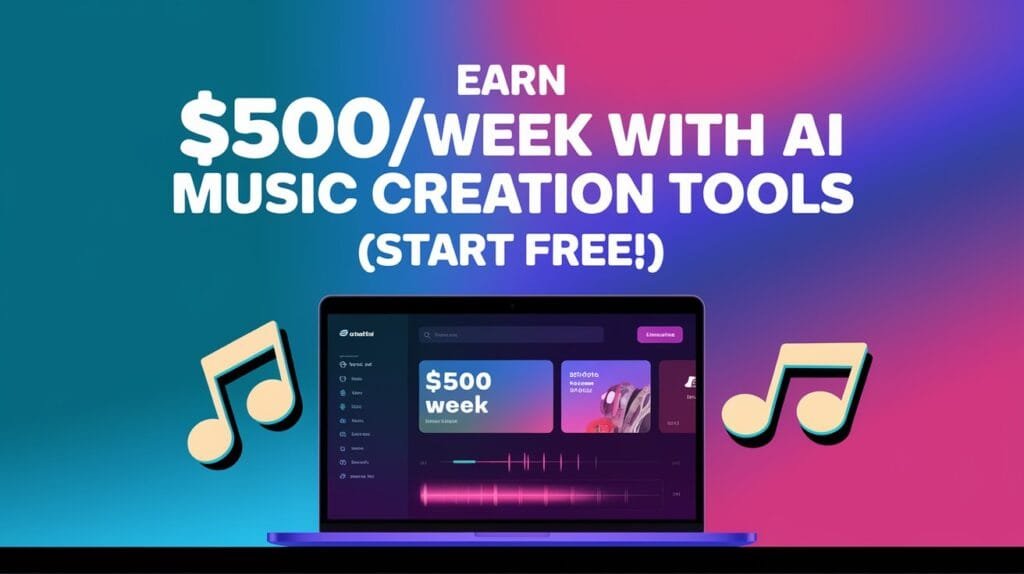Make money with AI music creation tools (500/WEEK)